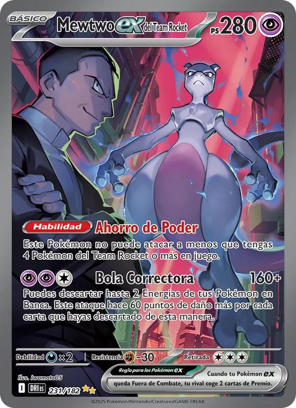 Mewtwo ex del Team Rocket – Rivales Predestinados 231
