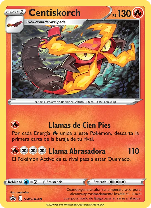 Centiskorch – Cartas de promoción ESES SWSH048