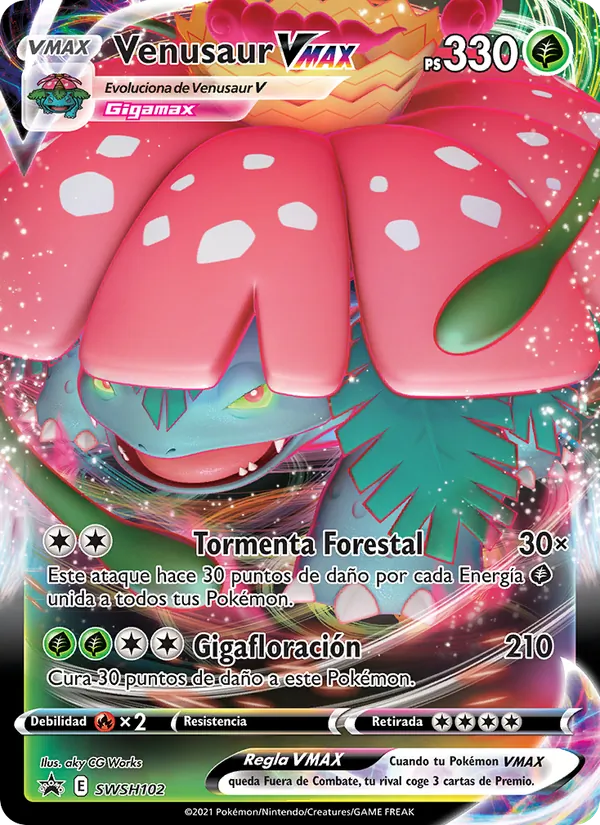 Venusaur VMAX – Cartas de promoción ESES SWSH102
