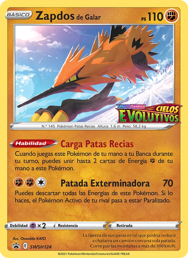 Zapdos de Galar – Cartas de promoción ESES SWSH124