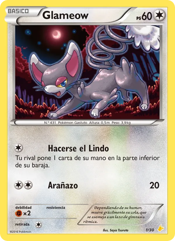 Glameow – Kit de Entrenador XY (Pikachu Enmascarada) 1