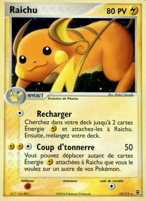 Raichu – EX Rouge Feu & Vert Feuille 12