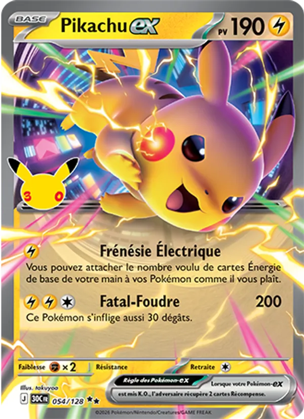 Pikachu-ex – 30ᵉ Anniversaire 54
