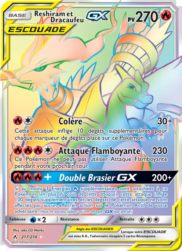 Reshiram et Dracaufeu GX – Alliance Infaillible 217