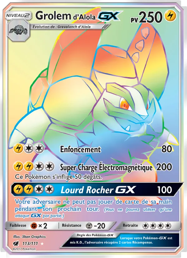 Grolem d’Alola GX – Invasion Carmin 113