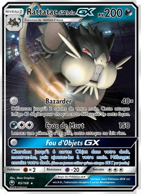 Rattatac d’Alola GX – Tempête Céleste 85