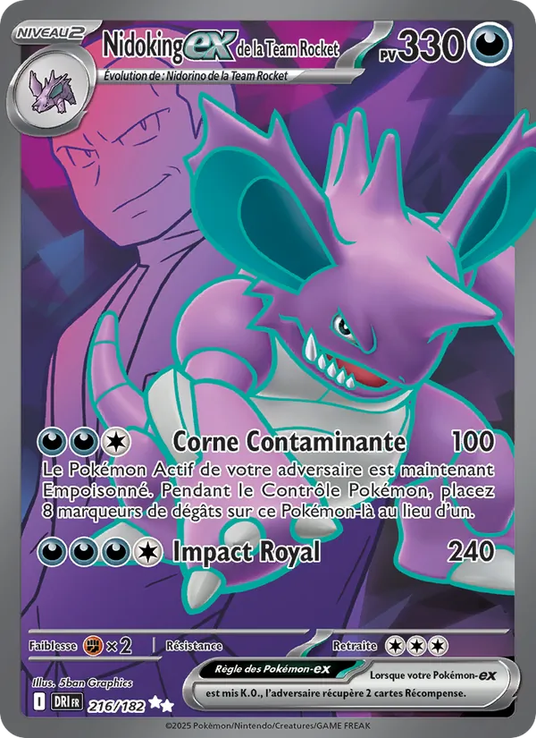 Nidoking-ex de la Team Rocket – Rivalités Destinées 216