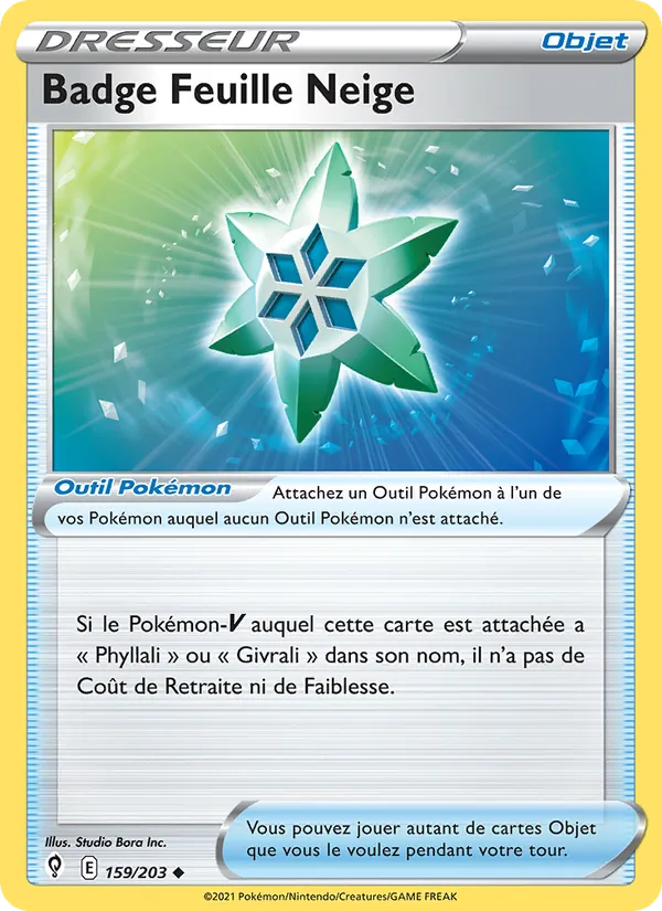 Badge Feuille Neige – Évolution Céleste 159