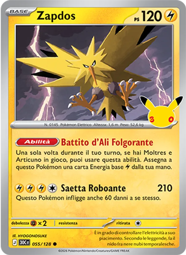 Zapdos – 30° Anniversario 55