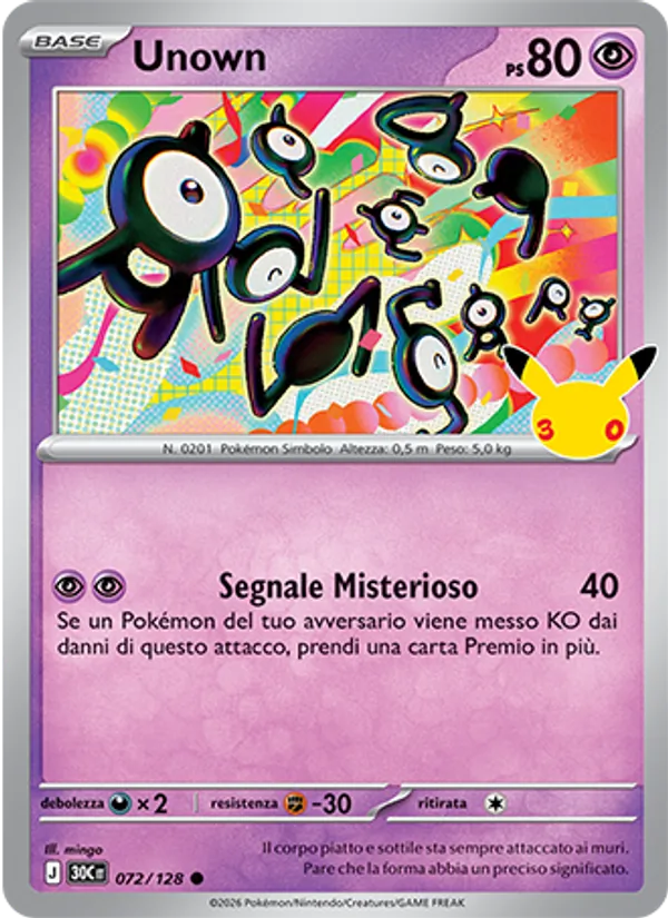 Unown – 30° Anniversario 72