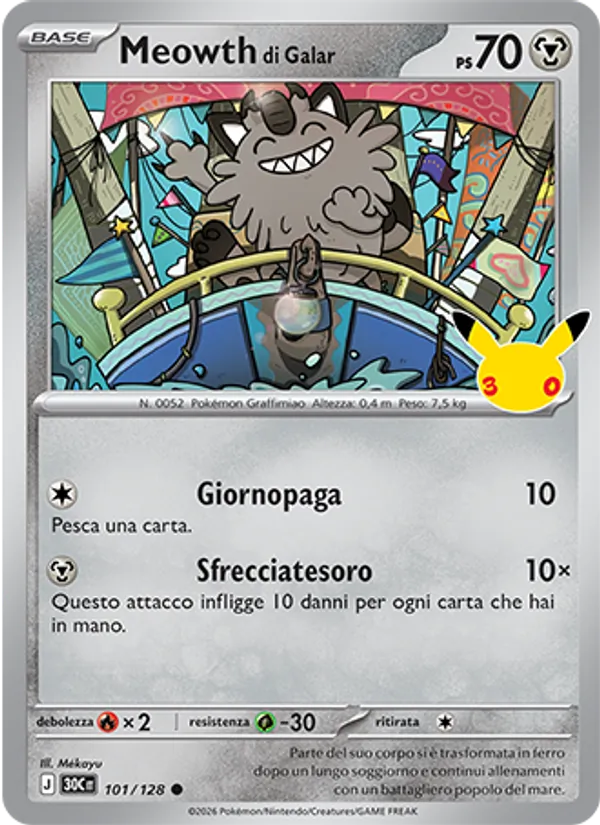 Meowth di Galar – 30° Anniversario 101