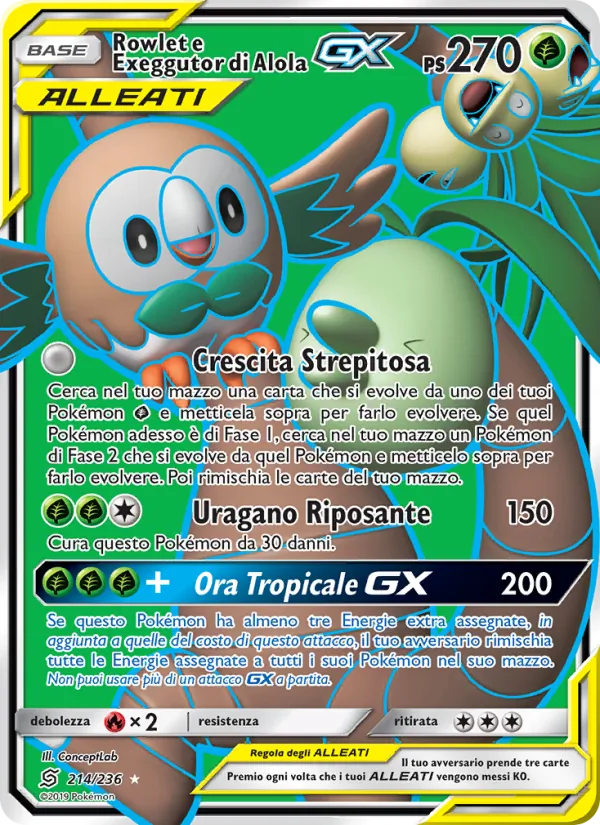 Rowlet e Exeggutor di Alola GX – Sintonia Mentale 214