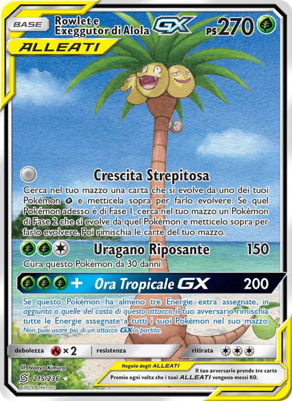 Rowlet e Exeggutor di Alola GX – Sintonia Mentale 215