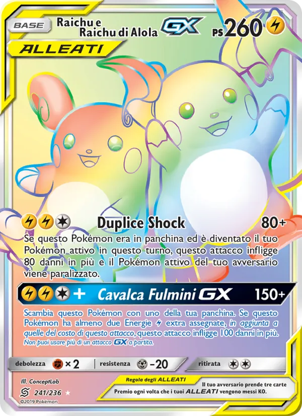 Raichu e Raichu di Alola GX – Sintonia Mentale 241