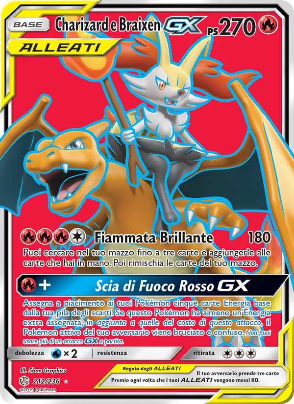 Charizard e Braixen GX – Eclissi Cosmica 212