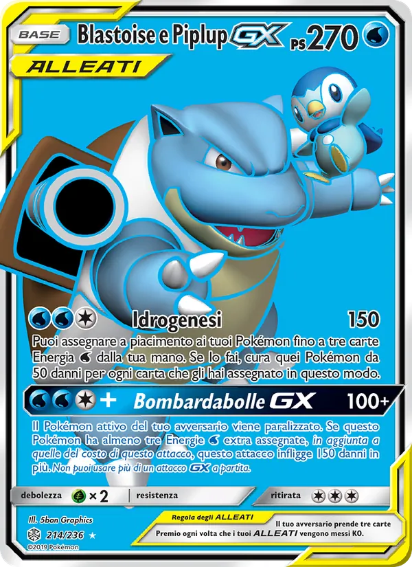 Blastoise e Piplup GX – Eclissi Cosmica 214