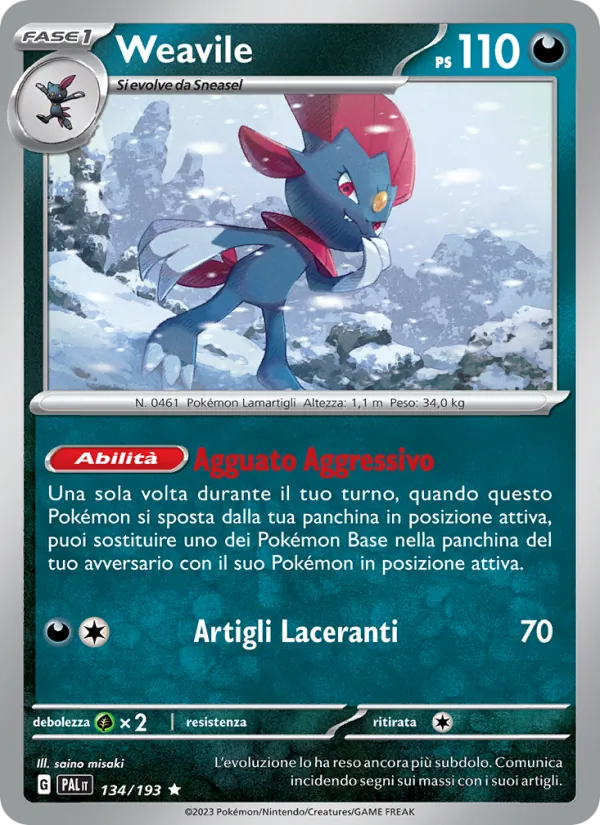 Weavile – Evoluzioni a Paldea 134