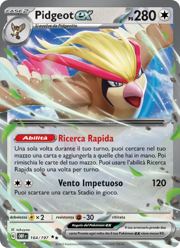 Pidgeot-ex – Ossidiana Infuocata 164
