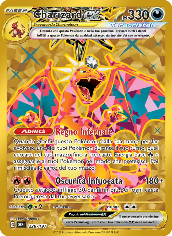 Charizard-ex – Ossidiana Infuocata 228