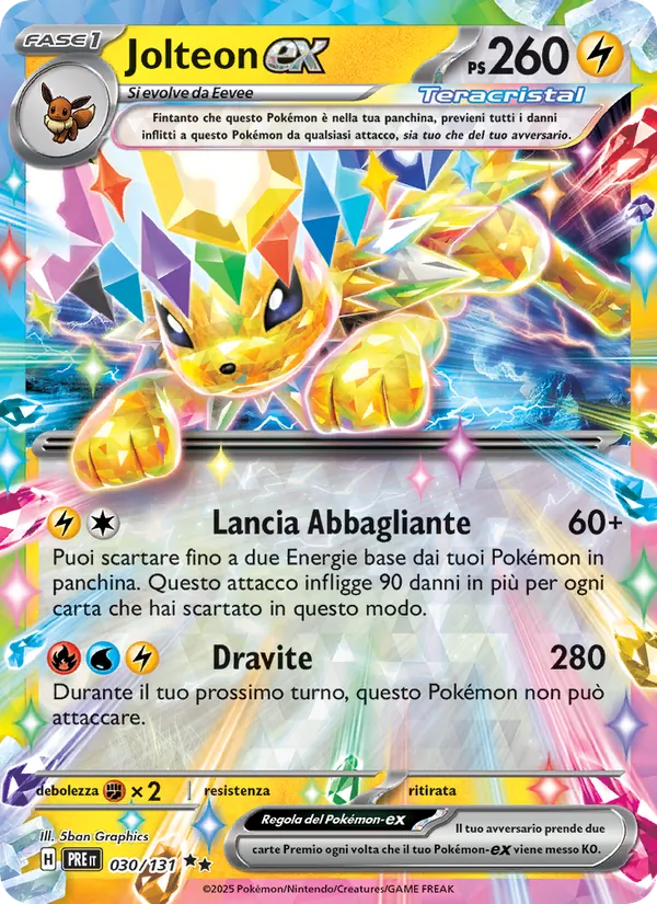 Jolteon-ex – Evoluzioni Prismatiche 30
