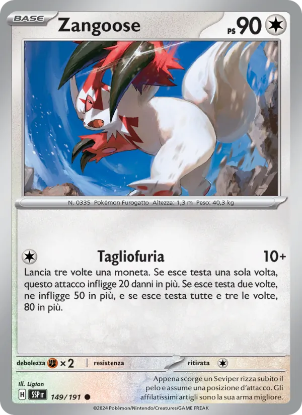 Zangoose – Scintille Folgoranti 149