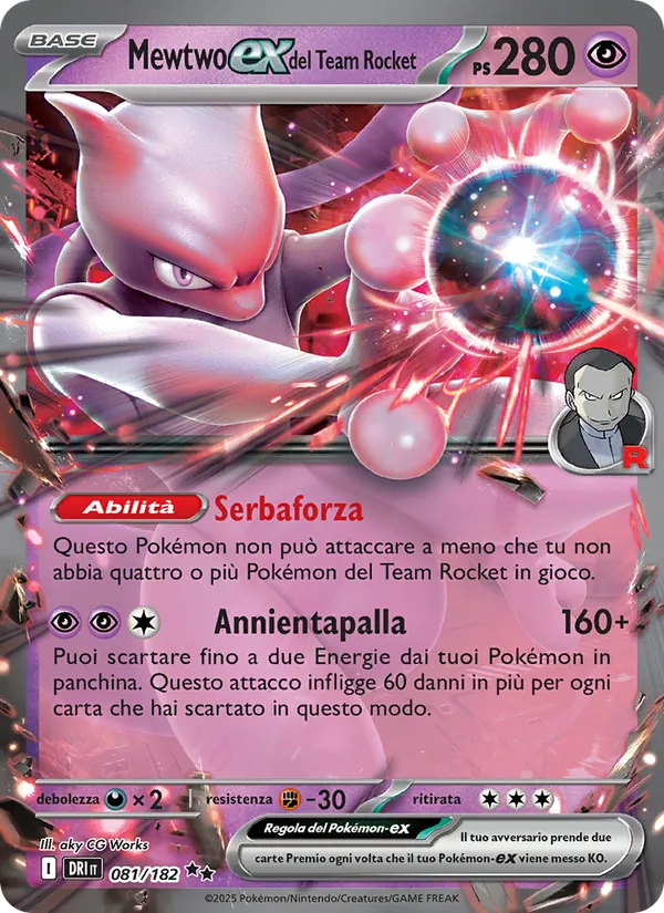 Mewtwo-ex del Team Rocket – Rivali Predestinati 81
