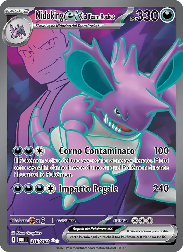Nidoking-ex del Team Rocket – Rivali Predestinati 216
