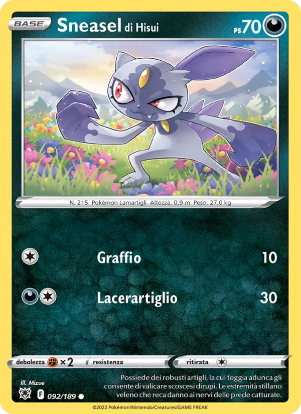 Sneasel di Hisui – Lucentezza Siderale 92