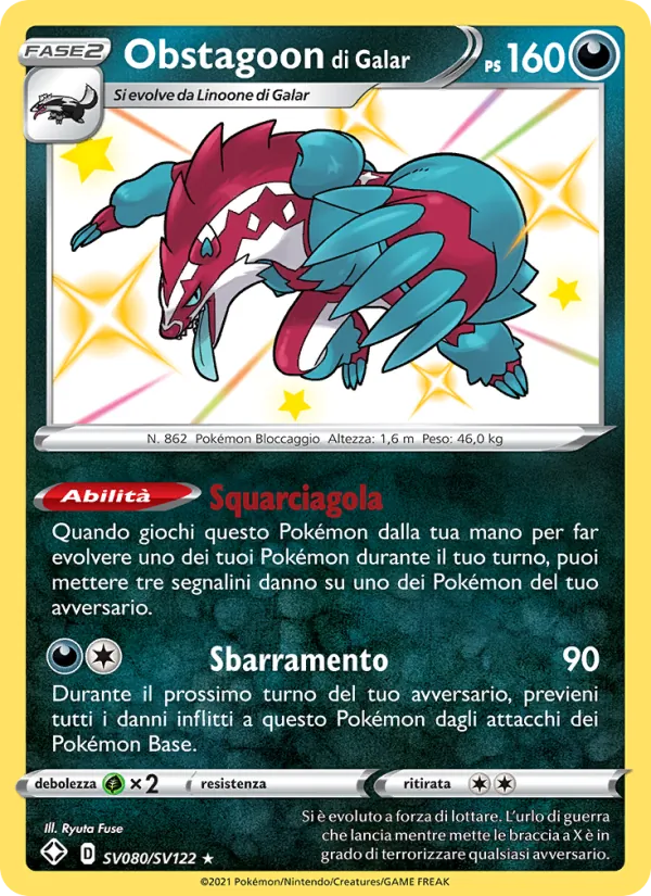 Obstagoon di Galar – Destino Splendente SV080