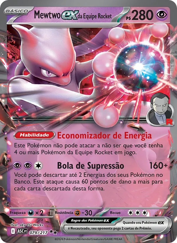 Mewtwo ex da Equipe Rocket – Heróis Excelsos 79