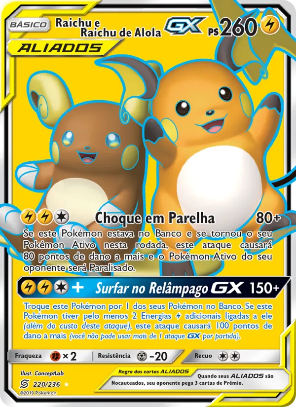Raichu e Raichu de Alola GX – Sintonia Mental  220