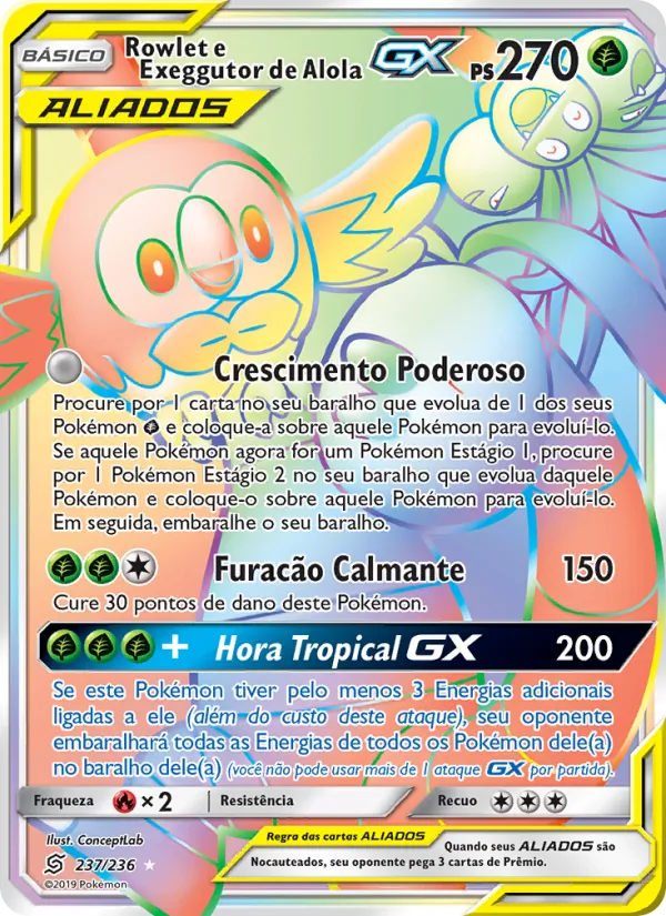 Rowlet e Exeggutor de Alola GX – Sintonia Mental  237