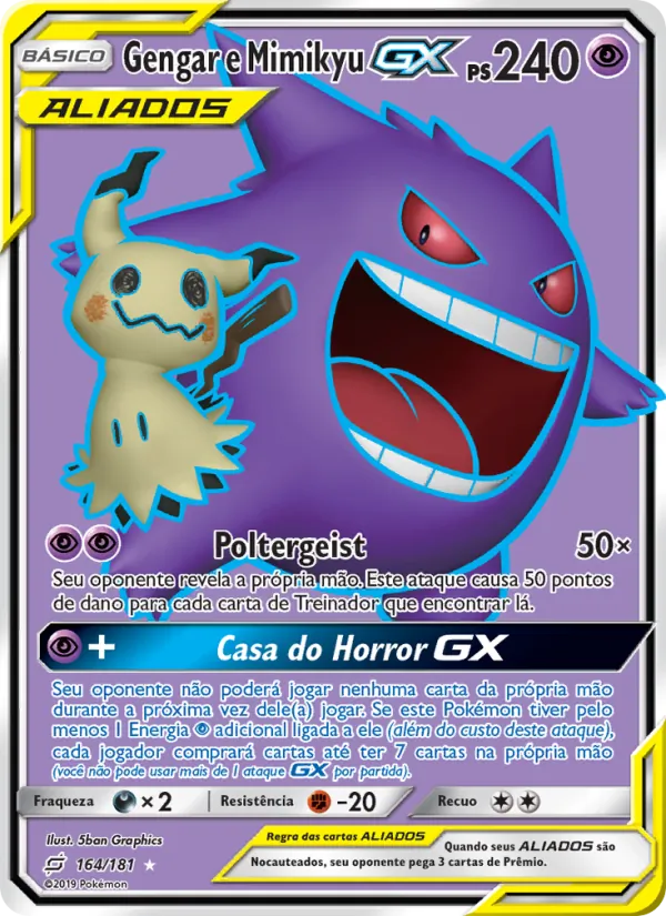 Gengar e Mimikyu GX – União de Aliados 164