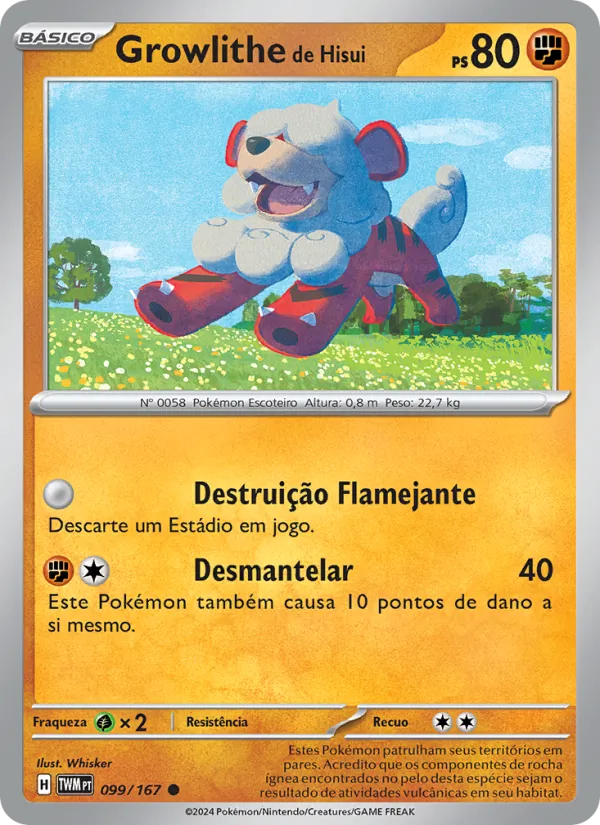 Growlithe de Hisui – Máscaras do Crepúsculo 99