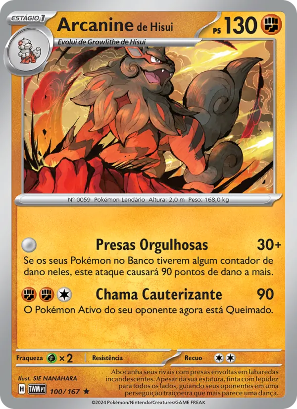 Arcanine de Hisui – Máscaras do Crepúsculo 100