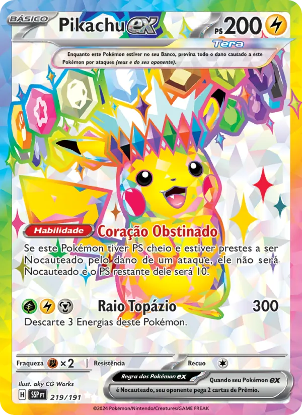 Pikachu ex – Fagulhas Impetuosas 219