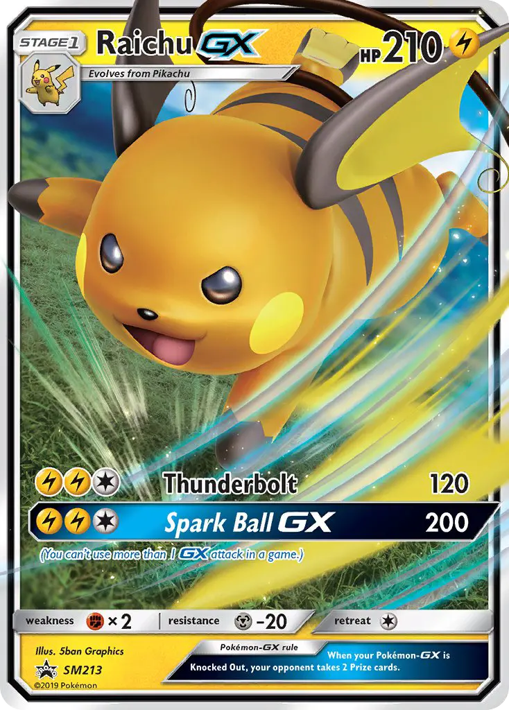 Raichu GX – SL Cartas de promoción SM213