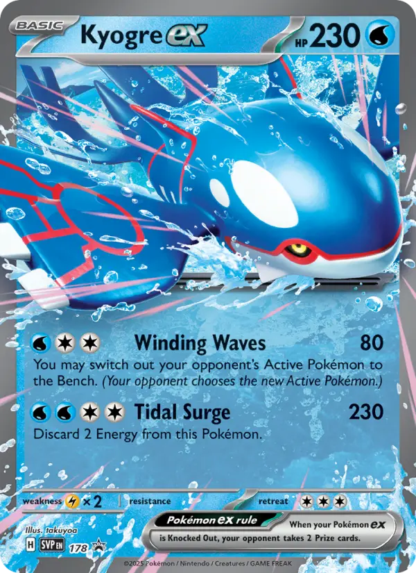 Kyogre ex – SVP Black Star Promos 178