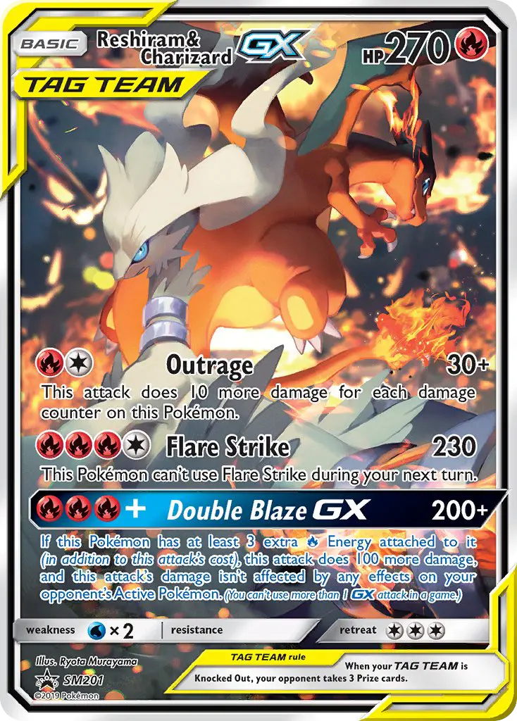 Reshiram e Charizard GX – SL Promo SM201