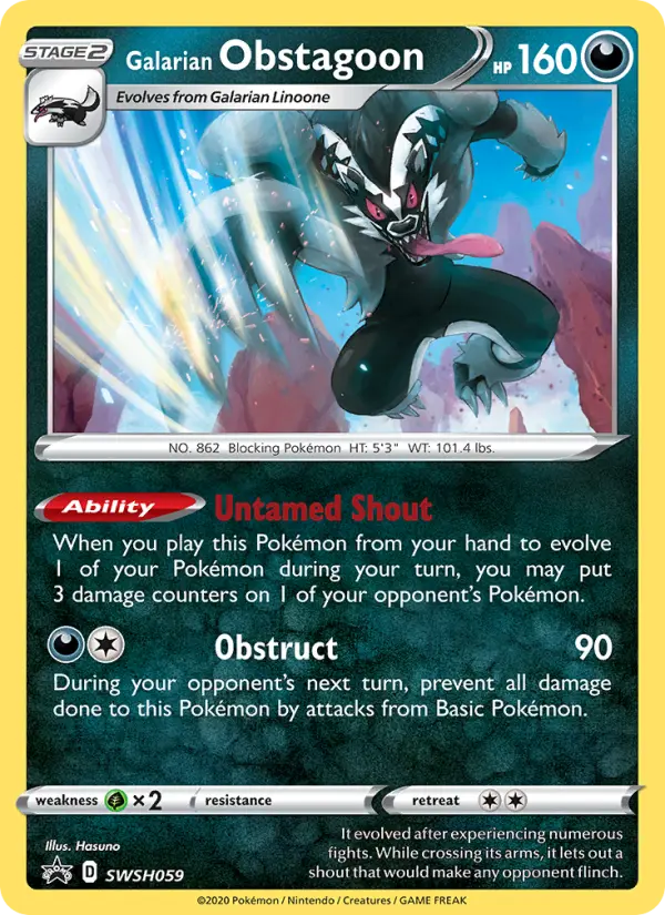 Obstagoon de Galar – ESES Promos SWSH059