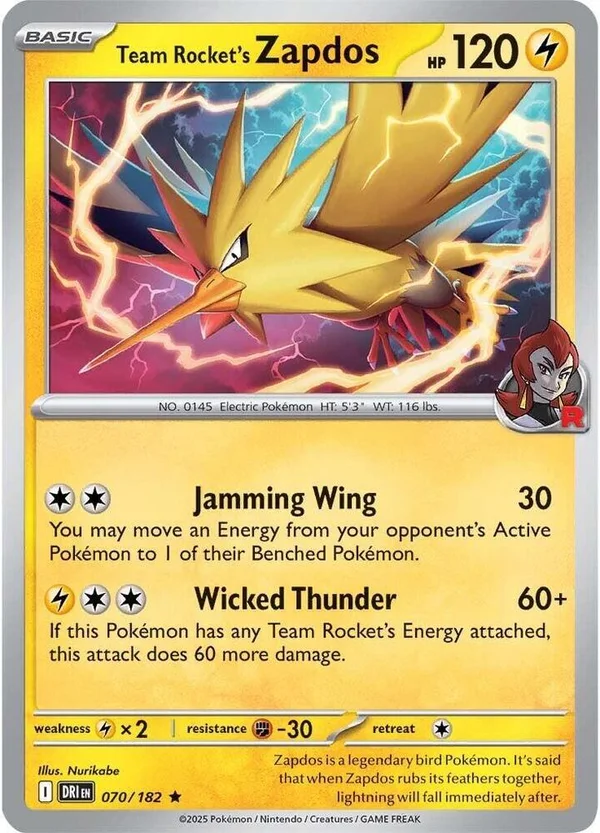 Team Rocket's Zapdos – Destined Rivals 70